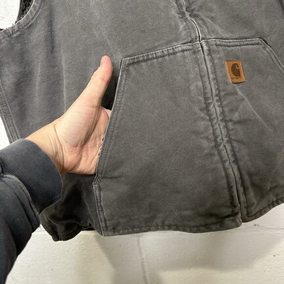 Carhartt Sandstone Sherpa-Lined Vest “Gravel” V33 GVL - Picture 5 of 11